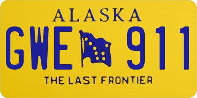 AK license plate GWE911