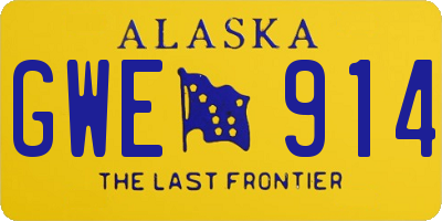 AK license plate GWE914