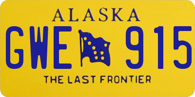 AK license plate GWE915