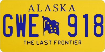 AK license plate GWE918