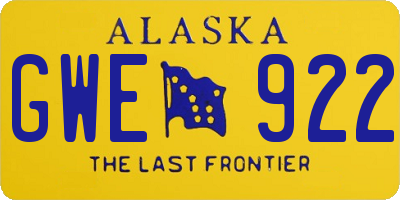 AK license plate GWE922