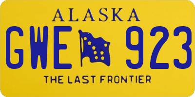 AK license plate GWE923