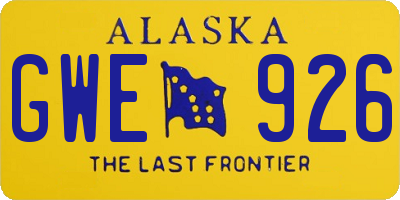 AK license plate GWE926