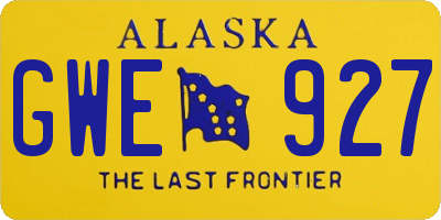 AK license plate GWE927