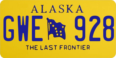 AK license plate GWE928