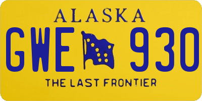 AK license plate GWE930