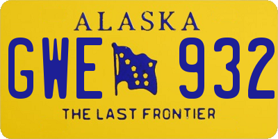 AK license plate GWE932