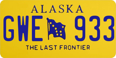 AK license plate GWE933