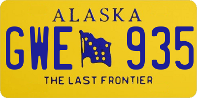 AK license plate GWE935