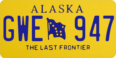 AK license plate GWE947