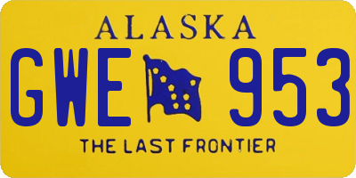 AK license plate GWE953