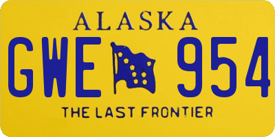 AK license plate GWE954