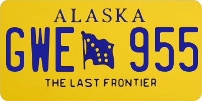 AK license plate GWE955