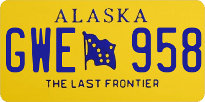 AK license plate GWE958