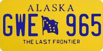 AK license plate GWE965