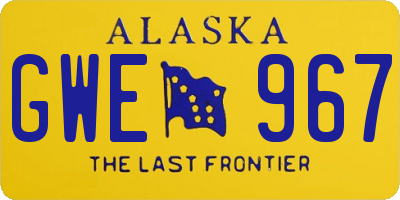 AK license plate GWE967