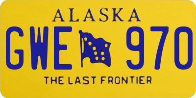 AK license plate GWE970