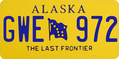 AK license plate GWE972