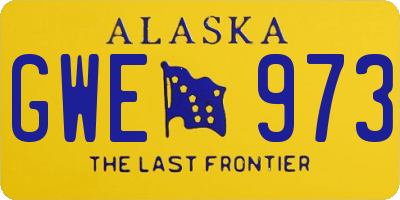 AK license plate GWE973