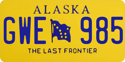 AK license plate GWE985