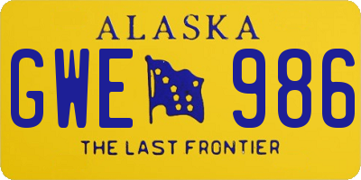 AK license plate GWE986