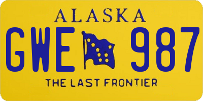 AK license plate GWE987