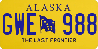 AK license plate GWE988