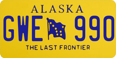 AK license plate GWE990