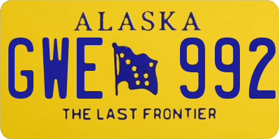 AK license plate GWE992