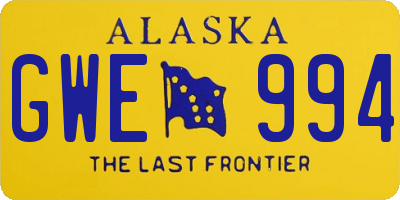 AK license plate GWE994