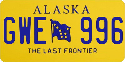 AK license plate GWE996