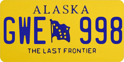 AK license plate GWE998