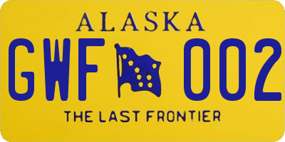 AK license plate GWF002