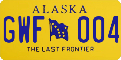 AK license plate GWF004