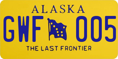 AK license plate GWF005