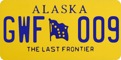 AK license plate GWF009
