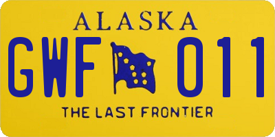 AK license plate GWF011