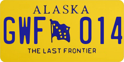AK license plate GWF014