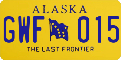 AK license plate GWF015