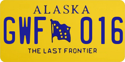 AK license plate GWF016