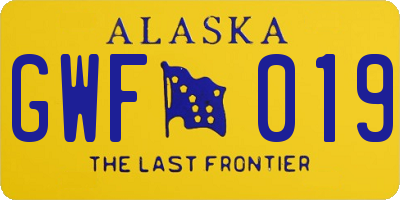 AK license plate GWF019