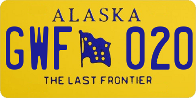 AK license plate GWF020