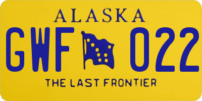 AK license plate GWF022