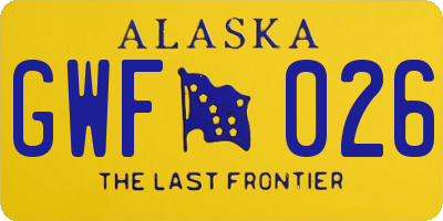 AK license plate GWF026