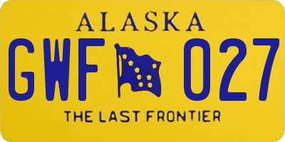 AK license plate GWF027