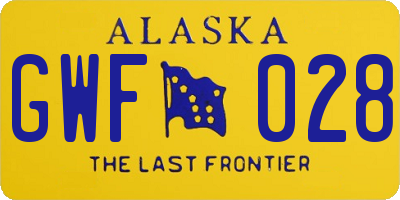 AK license plate GWF028