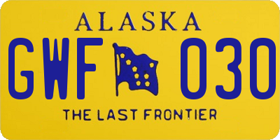 AK license plate GWF030
