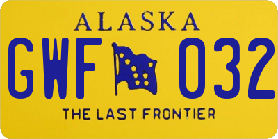 AK license plate GWF032