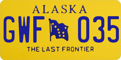 AK license plate GWF035