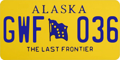 AK license plate GWF036